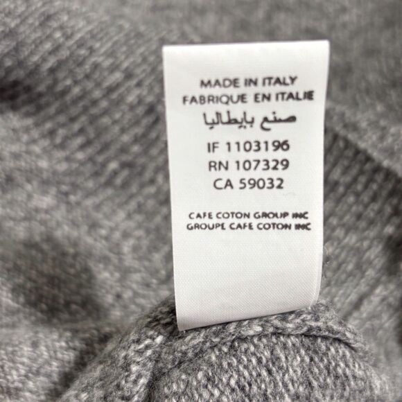 Café Coton Paris Extra Fine Lambswool Mens Sweater Gray Speckled V-Neck Large - Picture 9 of 9